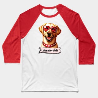 ‘Labradorable’ Yellow Labrador Retriever Baseball T-Shirt